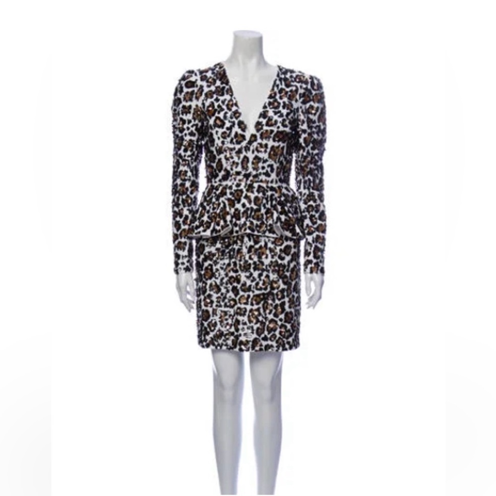 Michael Kors Animal Print Long Sleeve Dress